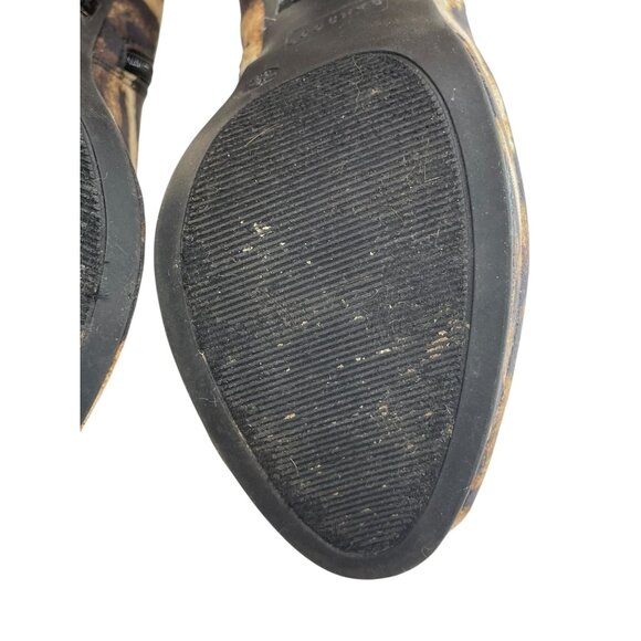 Leopard Print Chunky Heel Ankle Boots By Bamboo  Size 9  Faux Suede  Side Zip Cl - Picture 11 of 12